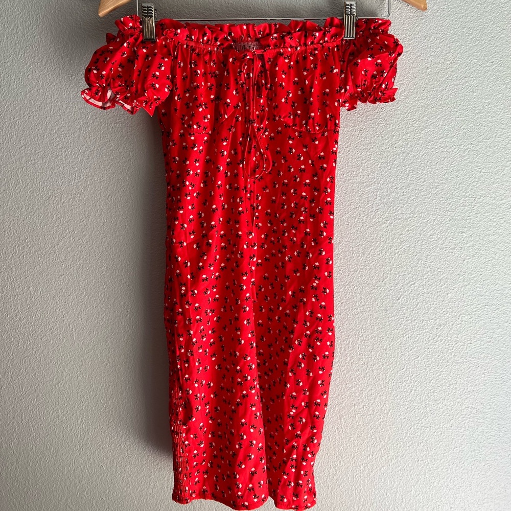 Red mini dress